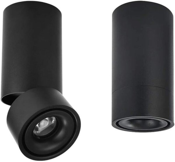 Foco LED Giratorio 360° De Superficie | Evo Minimalista Negro 12W
