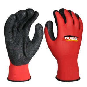 Guante látex corrugado cubierta nylon Düss