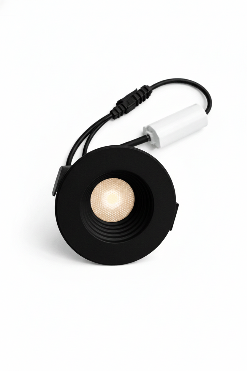 FOCO LED EMPOTRABLE 3W TRES TONOS 40° 25X46MM - EVO - NEGRO REDONDO