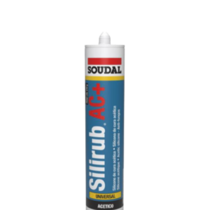 SELLADOR SILICONA ACETICO SILIRUB AC + SOUDAL 280 ML - GRIS