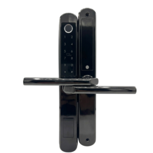 CERRADURA SMART CON HUELLA DIGITALES DUSS INTERIOR/EXTERIOR NEGRA MORTISE