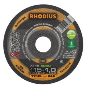 DISCO CORTE METAL 4 1/2 - 115X1,0X22,23 RHODIUS XT15
