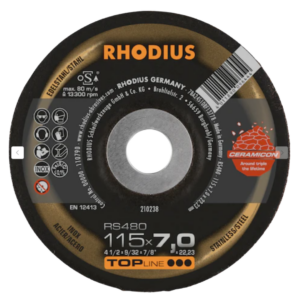 DISCO DESBASTE METAL RHODIUS RS480 PIPELINE CERAMICO